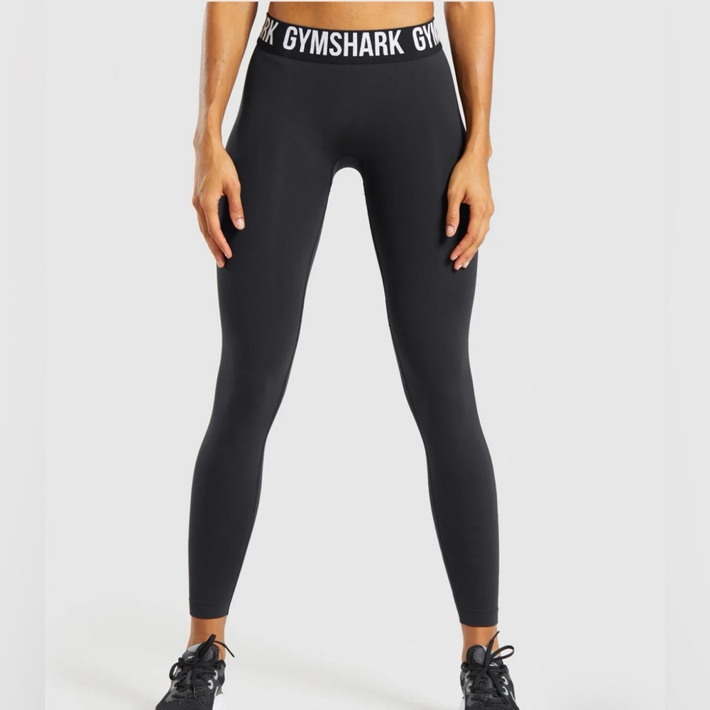 Gymshark Black Leggings with Bold Branding